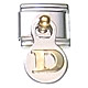 Dangle letter - D - 9mm classic Italian charm